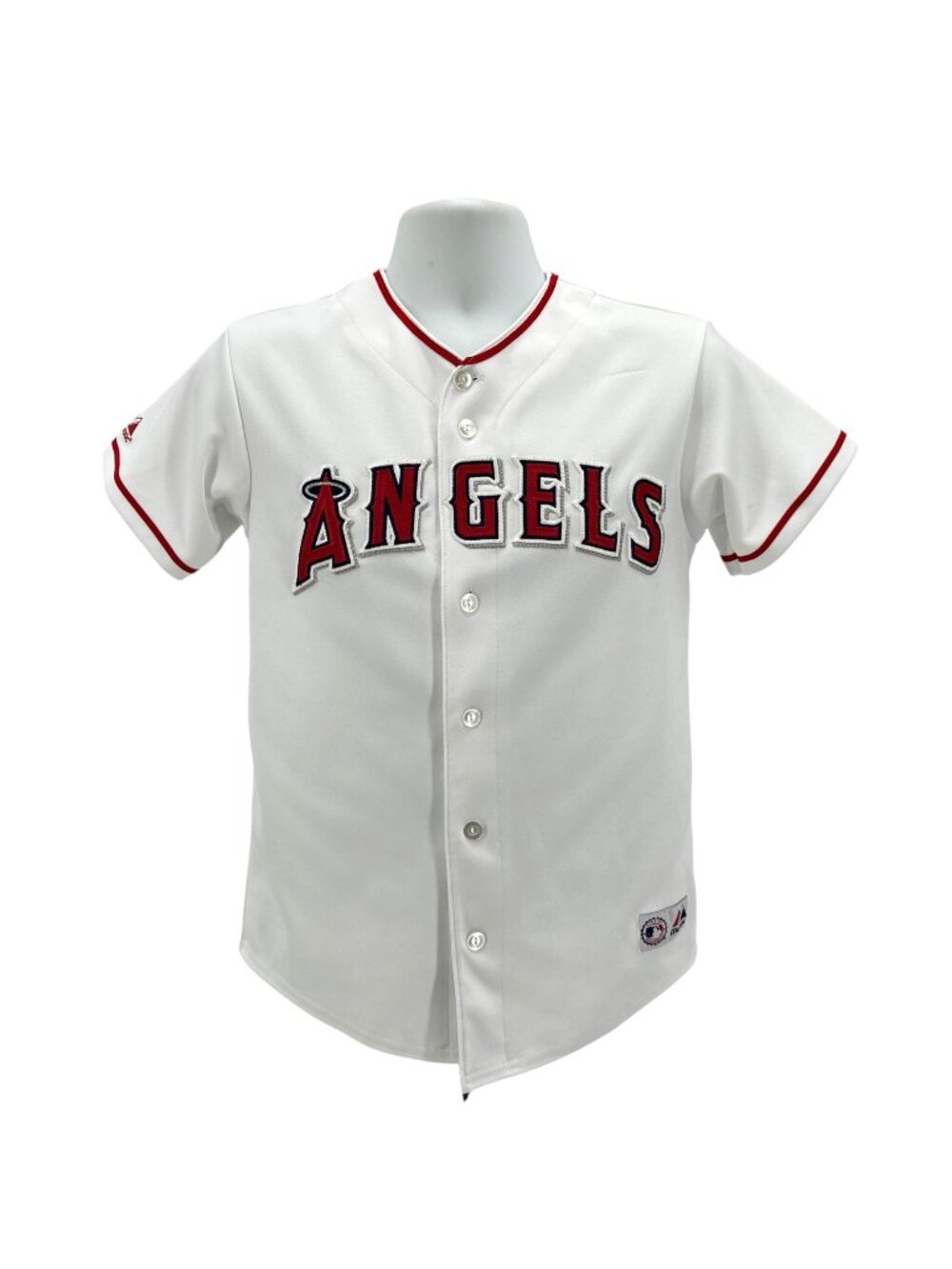 Vintage Majestic Mens Small Jersey California Angels Letter Patches White Red